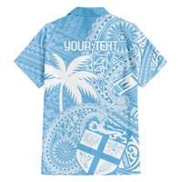 Custom Indo Fijians Family Matching Tank Maxi Dress and Hawaiian Shirt Fiji ke Hindustani Polyneisan Paisley Blue Style LT9 - Polynesian Pride