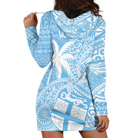 Custom Indo Fijians Hoodie Dress Fiji ke Hindustani Polyneisan Paisley Blue Style LT9 - Polynesian Pride