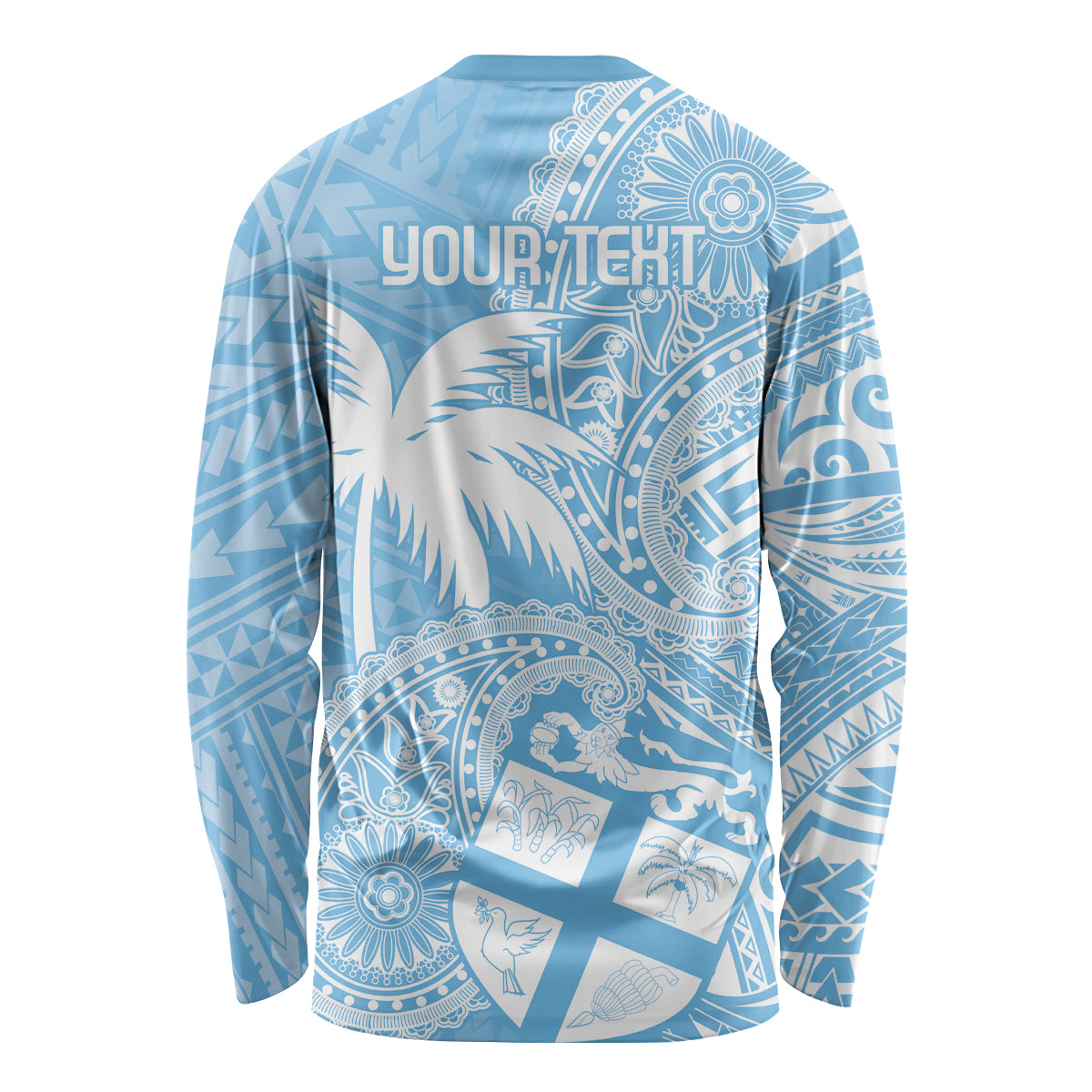 Custom Indo Fijians Long Sleeve Shirt Fiji ke Hindustani Polyneisan Paisley Blue Style