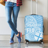 Custom Indo Fijians Luggage Cover Fiji ke Hindustani Polyneisan Paisley Blue Style