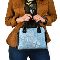 Custom Indo Fijians Shoulder Handbag Fiji ke Hindustani Polyneisan Paisley Blue Style