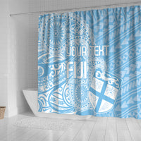 Custom Indo Fijians Shower Curtain Fiji ke Hindustani Polyneisan Paisley Blue Style