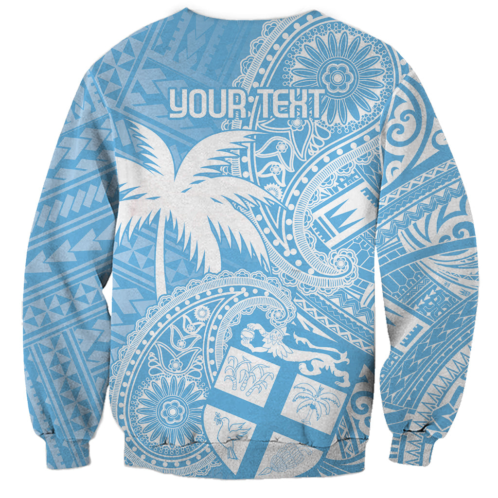 Custom Indo Fijians Sweatshirt Fiji ke Hindustani Polyneisan Paisley Blue Style