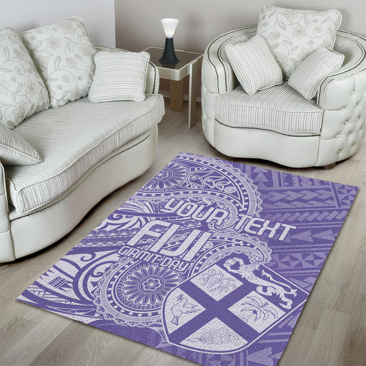 Custom Indo Fijians Area Rug Fiji ke Hindustani Polyneisan Paisley Purple Style