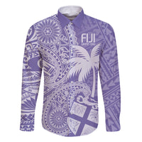 Custom Indo Fijians Family Matching Long Sleeve Bodycon Dress and Hawaiian Shirt Fiji ke Hindustani Polyneisan Paisley Purple Style
