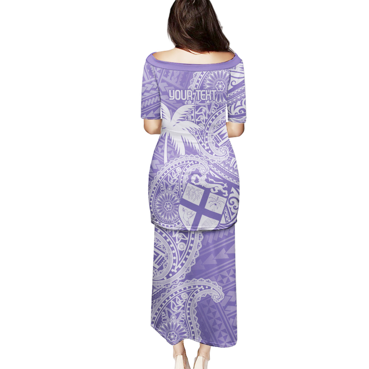 Custom Indo Fijians Family Matching Puletasi and Hawaiian Shirt Fiji ke Hindustani Polyneisan Paisley Purple Style LT9 - Polynesian Pride
