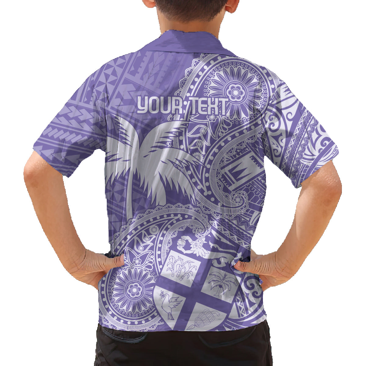 Custom Indo Fijians Family Matching Tank Maxi Dress and Hawaiian Shirt Fiji ke Hindustani Polyneisan Paisley Purple Style LT9 - Polynesian Pride