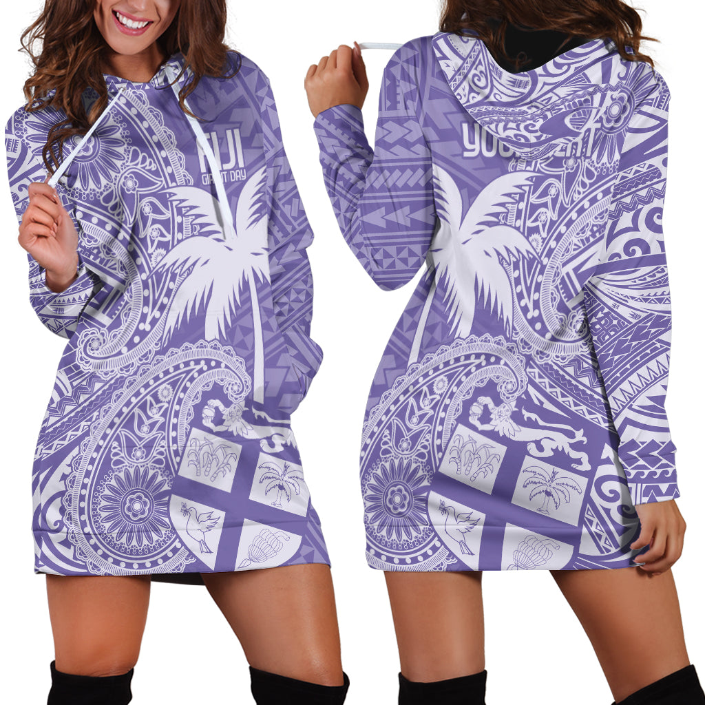 Custom Indo Fijians Hoodie Dress Fiji ke Hindustani Polyneisan Paisley Purple Style LT9 - Polynesian Pride