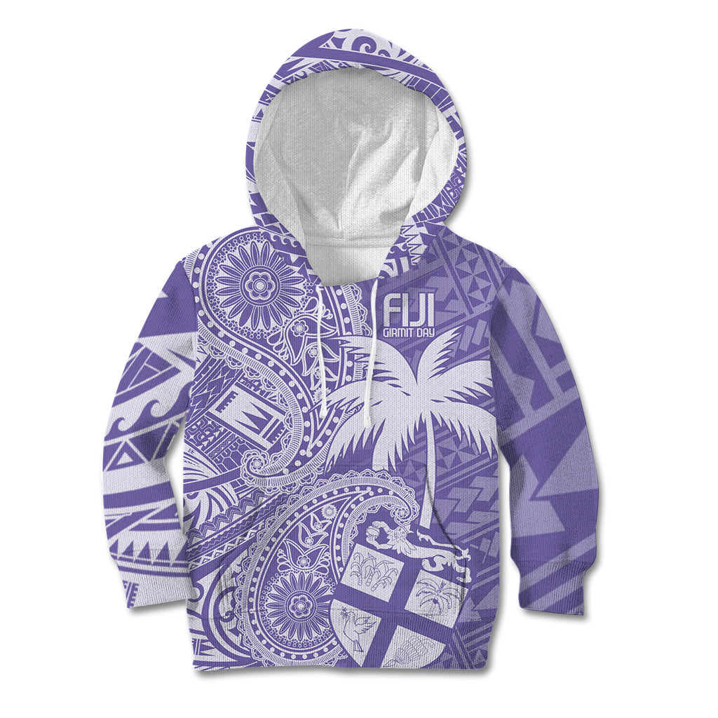 Custom Indo Fijians Kid Hoodie Fiji ke Hindustani Polyneisan Paisley Purple Style LT9 Hoodie Purple - Polynesian Pride