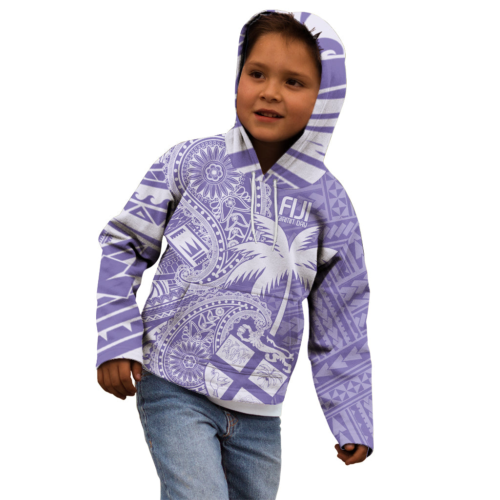 Custom Indo Fijians Kid Hoodie Fiji ke Hindustani Polyneisan Paisley Purple Style LT9 - Polynesian Pride