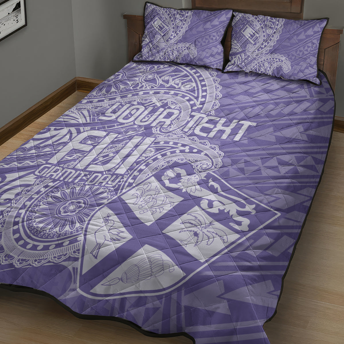 Custom Indo Fijians Quilt Bed Set Fiji ke Hindustani Polyneisan Paisley Purple Style