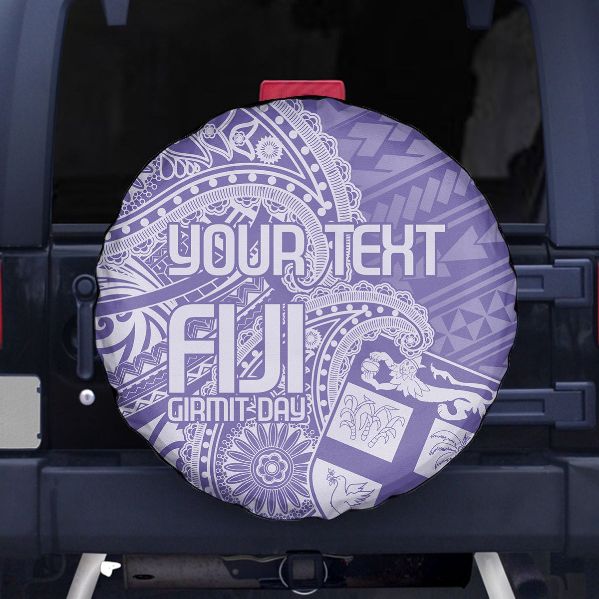 Custom Indo Fijians Spare Tire Cover Fiji ke Hindustani Polyneisan Paisley Purple Style LT9 - Polynesian Pride