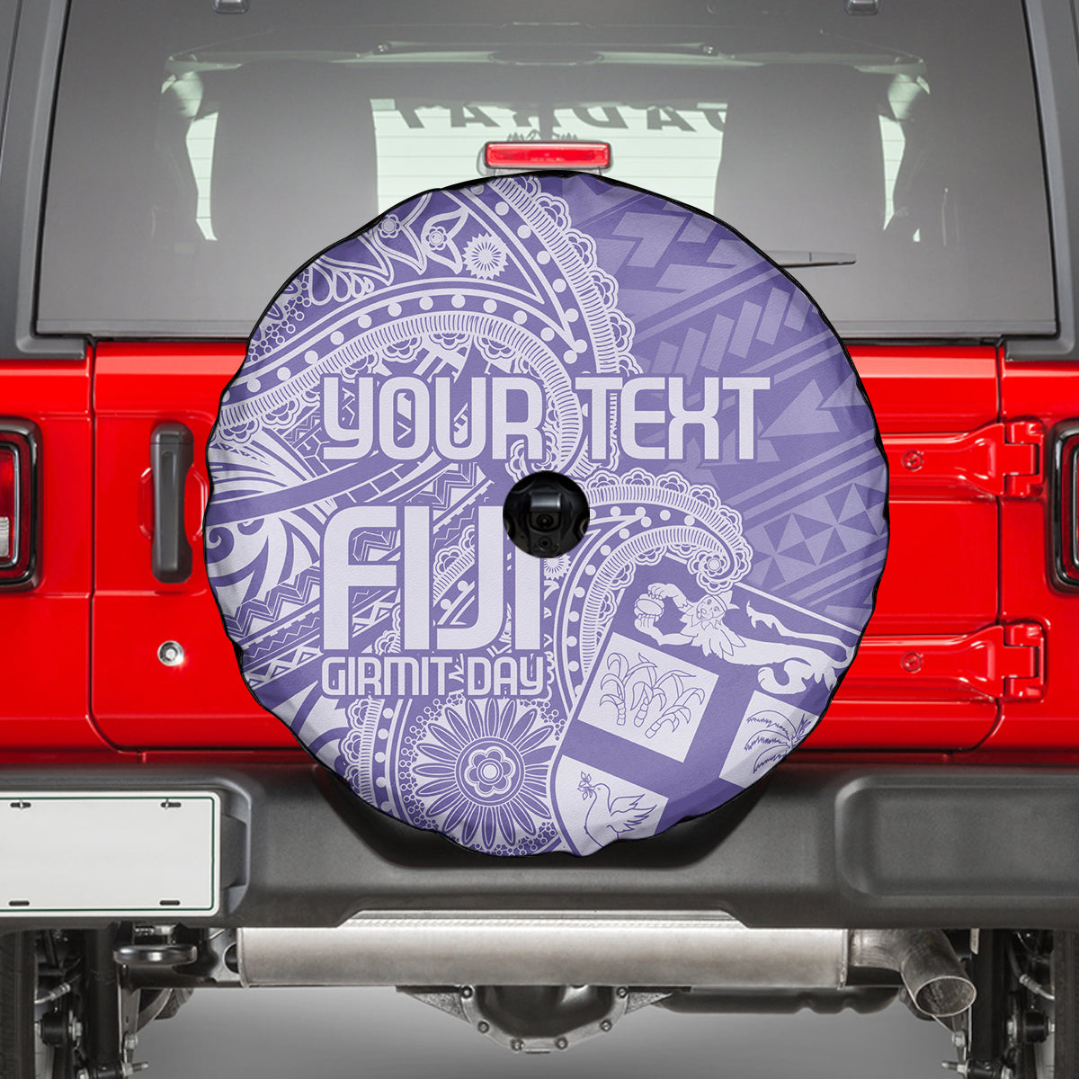 Custom Indo Fijians Spare Tire Cover Fiji ke Hindustani Polyneisan Paisley Purple Style LT9 - Polynesian Pride