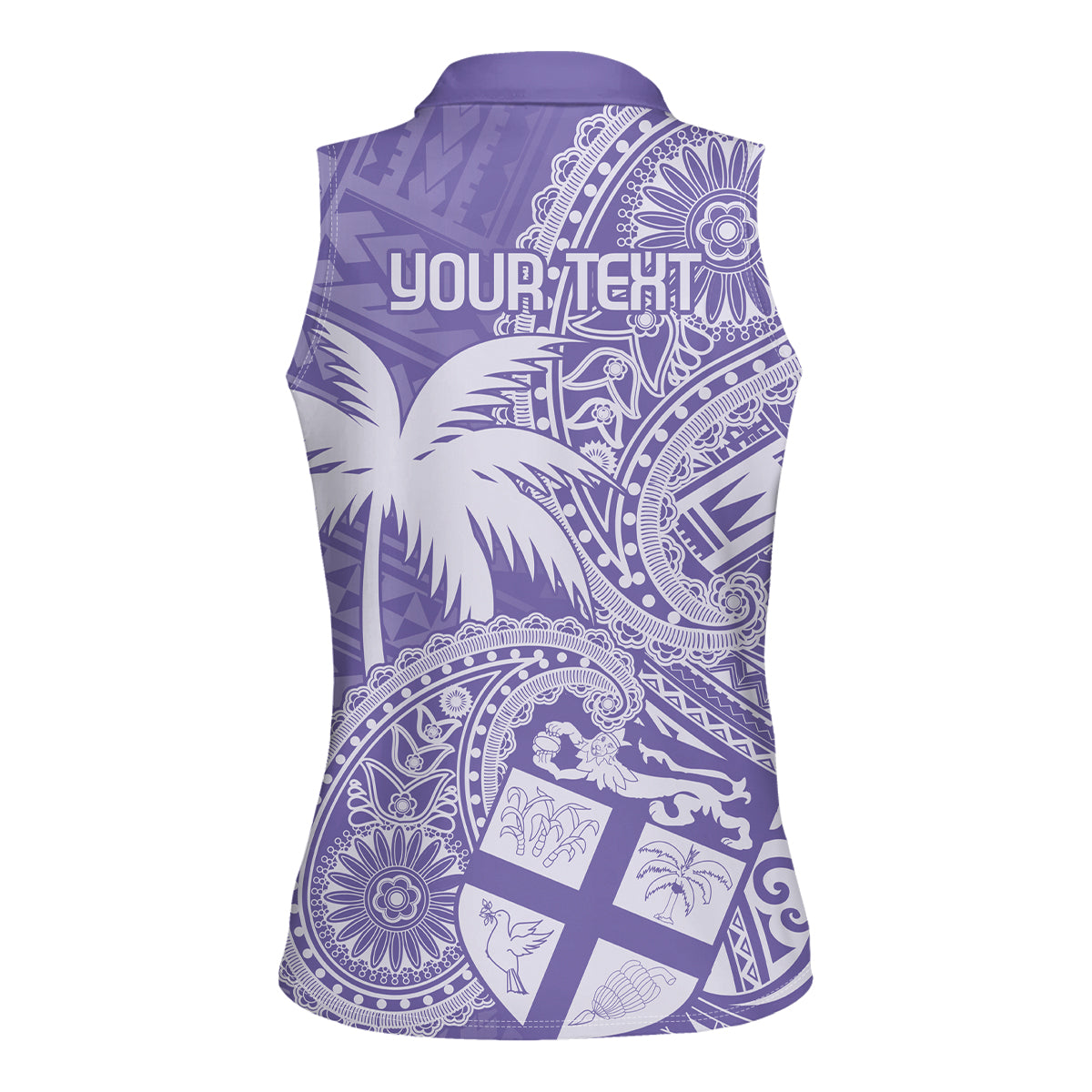 Custom Indo Fijians Women Sleeveless Polo Shirt Fiji ke Hindustani Polyneisan Paisley Purple Style LT9 - Polynesian Pride