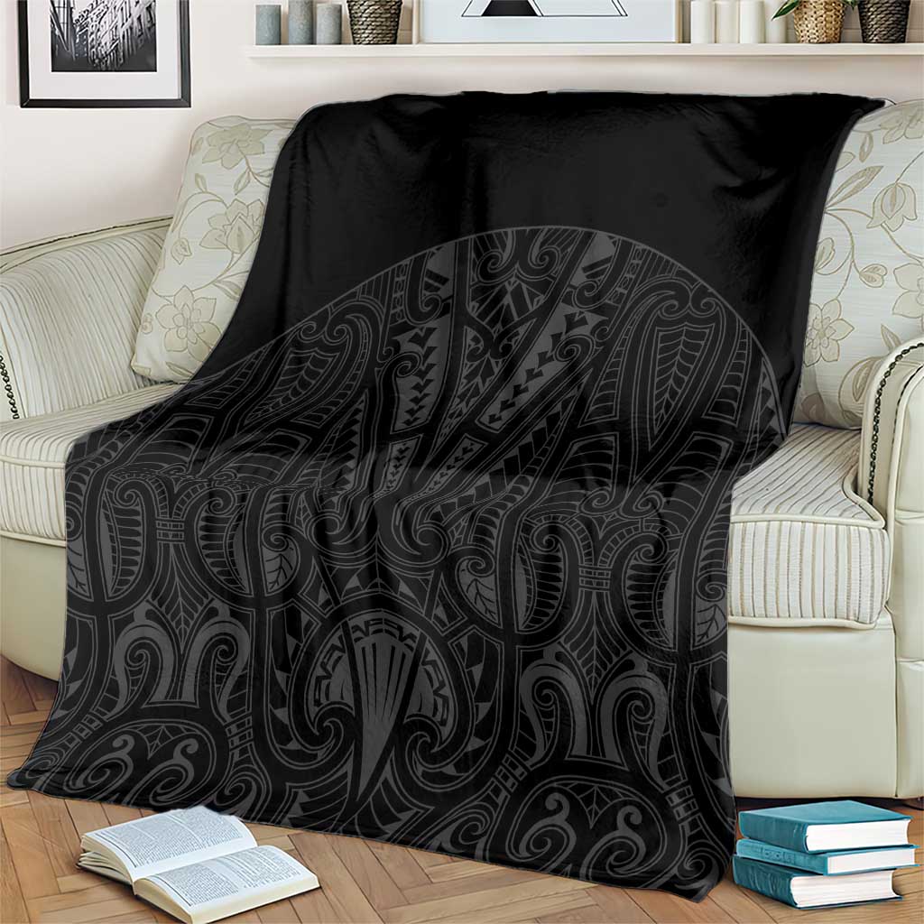 Queensland Maori Rugby Nga Hau e Wha Blanket Black Motif