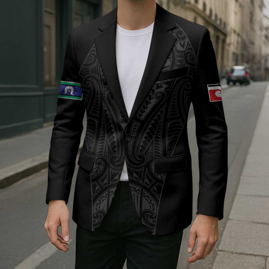 Queensland Maori Rugby Nga Hau e Wha Blazer Black Motif - Polynesian Pride