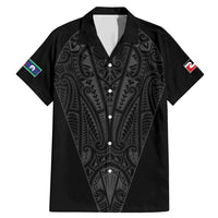 Queensland Maori Rugby Nga Hau e Wha Family Matching Mermaid Dress and Hawaiian Shirt Black Motif LT9 Dad's Shirt - Short Sleeve Black - Polynesian Pride