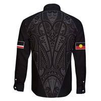 Queensland Maori Rugby Nga Hau e Wha Family Matching Off Shoulder Short Dress and Hawaiian Shirt Black Motif LT9 - Polynesian Pride