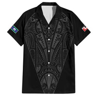 Queensland Maori Rugby Nga Hau e Wha Family Matching Short Sleeve Bodycon Dress and Hawaiian Shirt Black Motif LT9 Dad's Shirt - Short Sleeve Black - Polynesian Pride