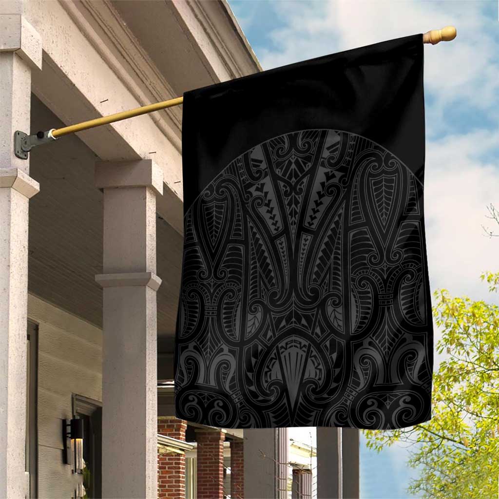 Queensland Maori Rugby Nga Hau e Wha Garden Flag Black Motif
