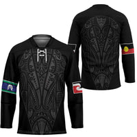 Queensland Maori Rugby Nga Hau e Wha Hockey Jersey Black Motif - Polynesian Pride