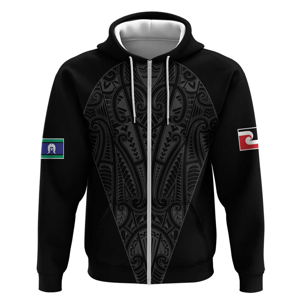 Queensland Maori Rugby Nga Hau e Wha Hoodie Black Motif