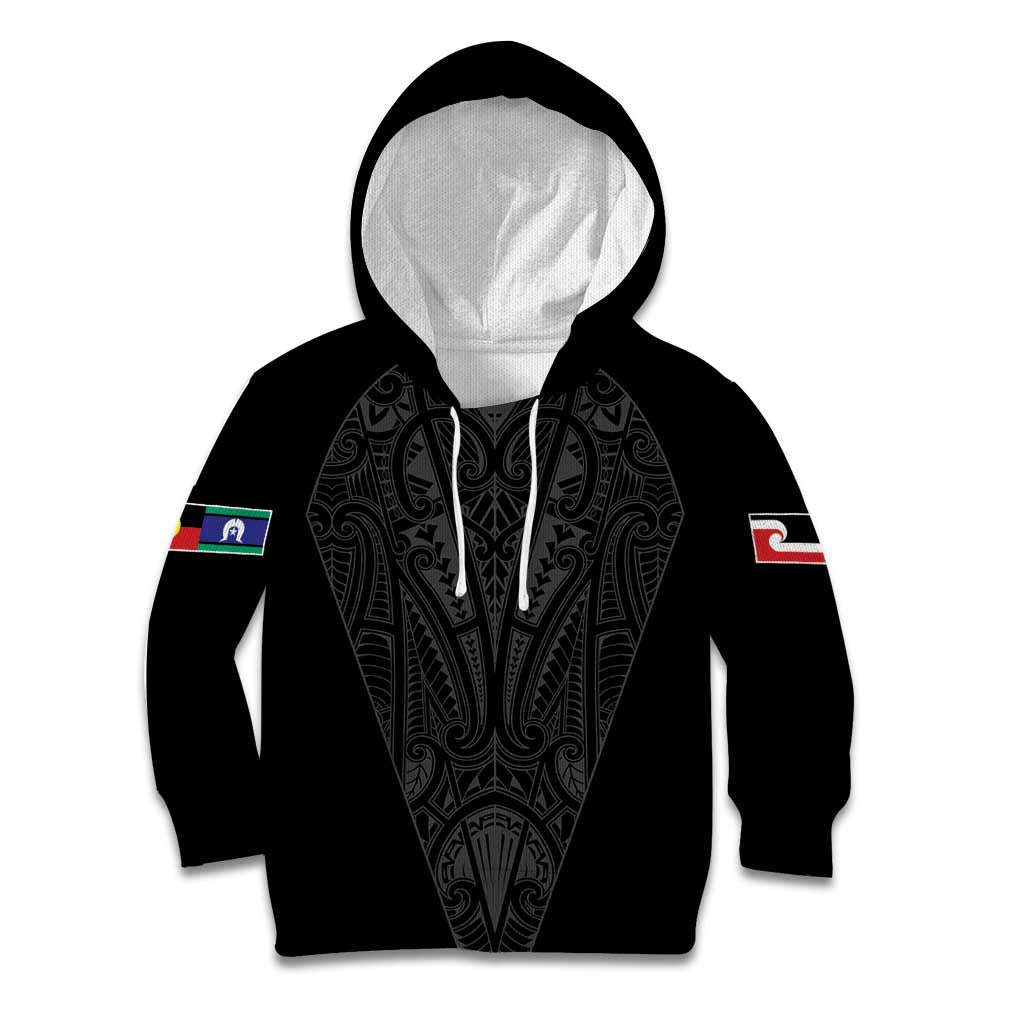 Queensland Maori Rugby Nga Hau e Wha Kid Hoodie Black Motif