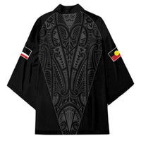 Queensland Maori Rugby Nga Hau e Wha Kimono Black Motif LT9 - Polynesian Pride