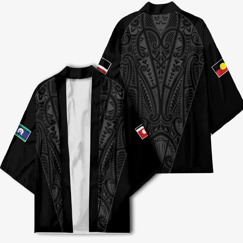 Queensland Maori Rugby Nga Hau e Wha Kimono Black Motif LT9 - Polynesian Pride