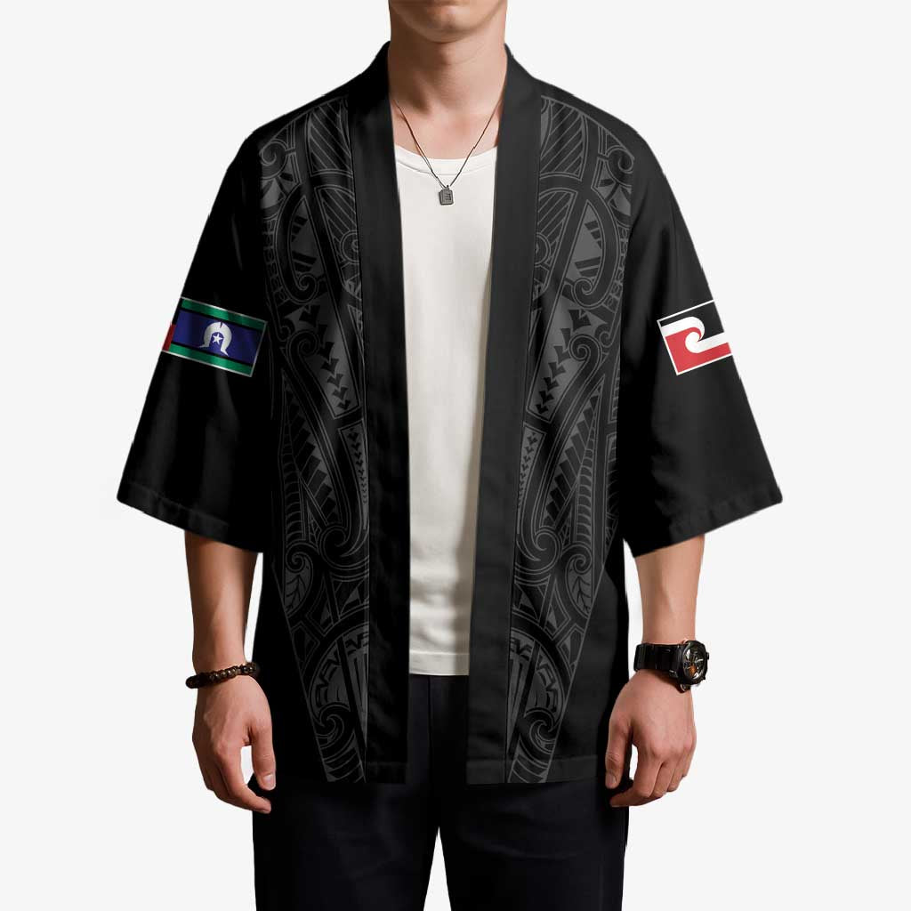 Queensland Maori Rugby Nga Hau e Wha Kimono Black Motif LT9 - Polynesian Pride
