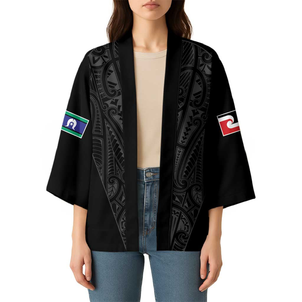 Queensland Maori Rugby Nga Hau e Wha Kimono Black Motif LT9 - Polynesian Pride