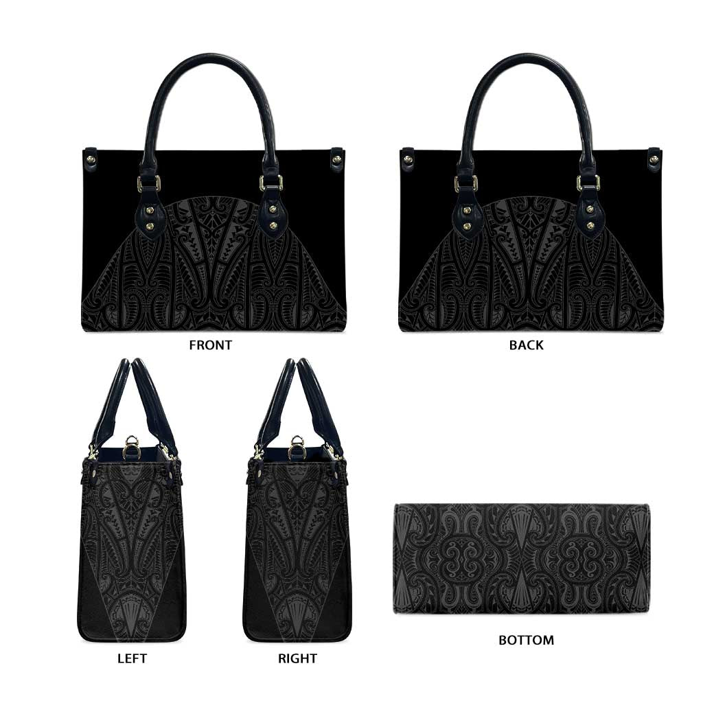 Queensland Maori Rugby Nga Hau e Wha Leather Bag Black Motif - Polynesian Pride