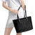Queensland Maori Rugby Nga Hau e Wha Leather Tote Bag Black Motif