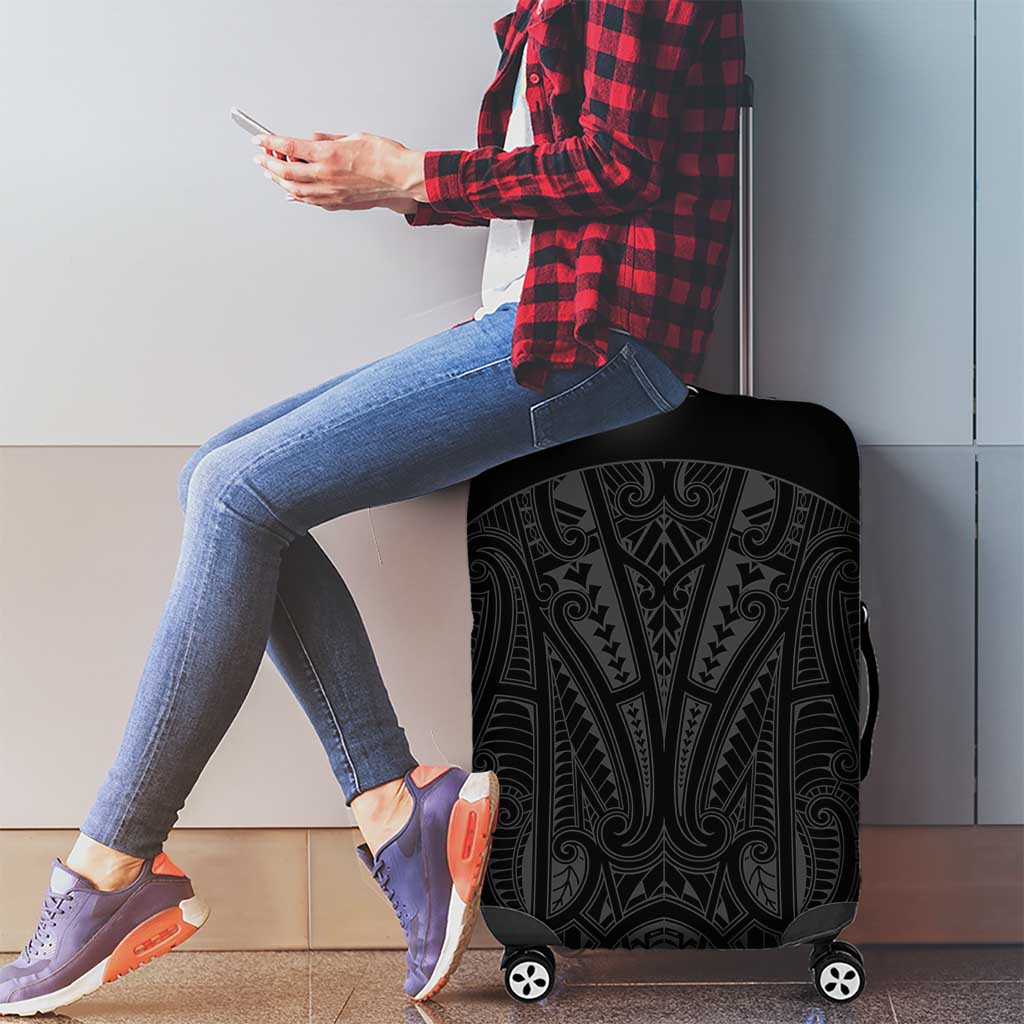 Queensland Maori Rugby Nga Hau e Wha Luggage Cover Black Motif