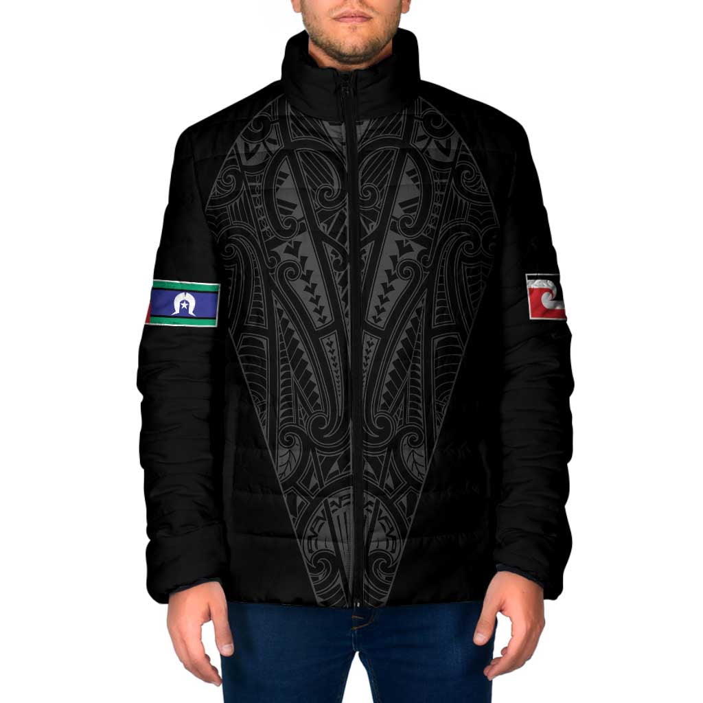 Queensland Maori Rugby Nga Hau e Wha Padded Jacket Black Motif - Polynesian Pride