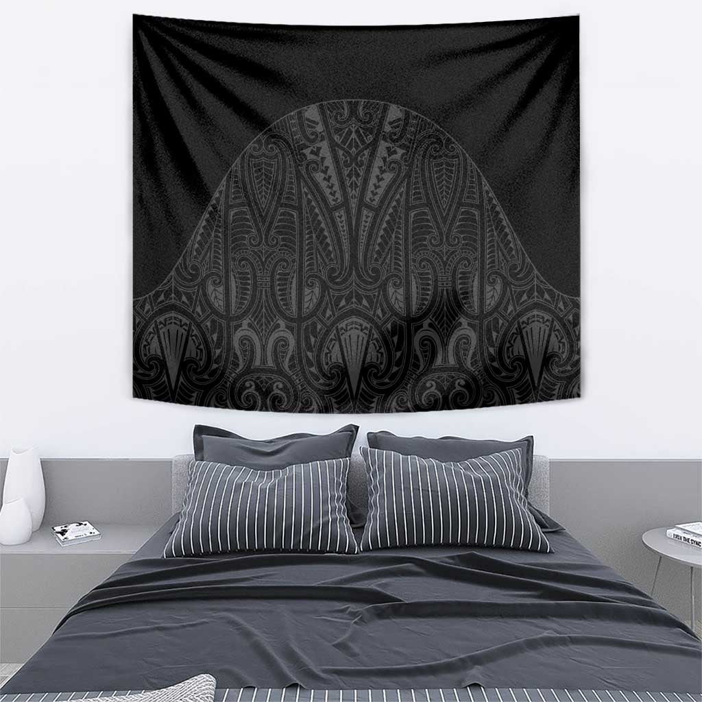 Queensland Maori Rugby Nga Hau e Wha Tapestry Black Motif