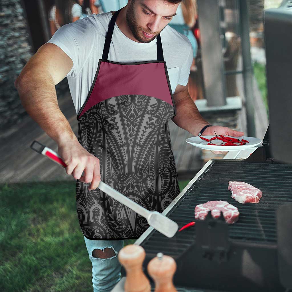 Queensland Maori Rugby Nga Hau e Wha Apron Maroon Motif - Polynesian Pride