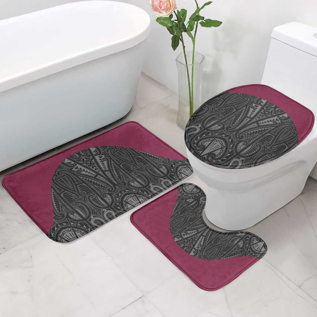 Queensland Maori Rugby Nga Hau e Wha Bathroom Set Maroon Motif LT9 - Polynesian Pride