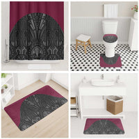 Queensland Maori Rugby Nga Hau e Wha Bathroom Set Maroon Motif LT9 - Polynesian Pride