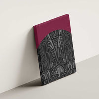 Queensland Maori Rugby Nga Hau e Wha Canvas Wall Art Maroon Motif