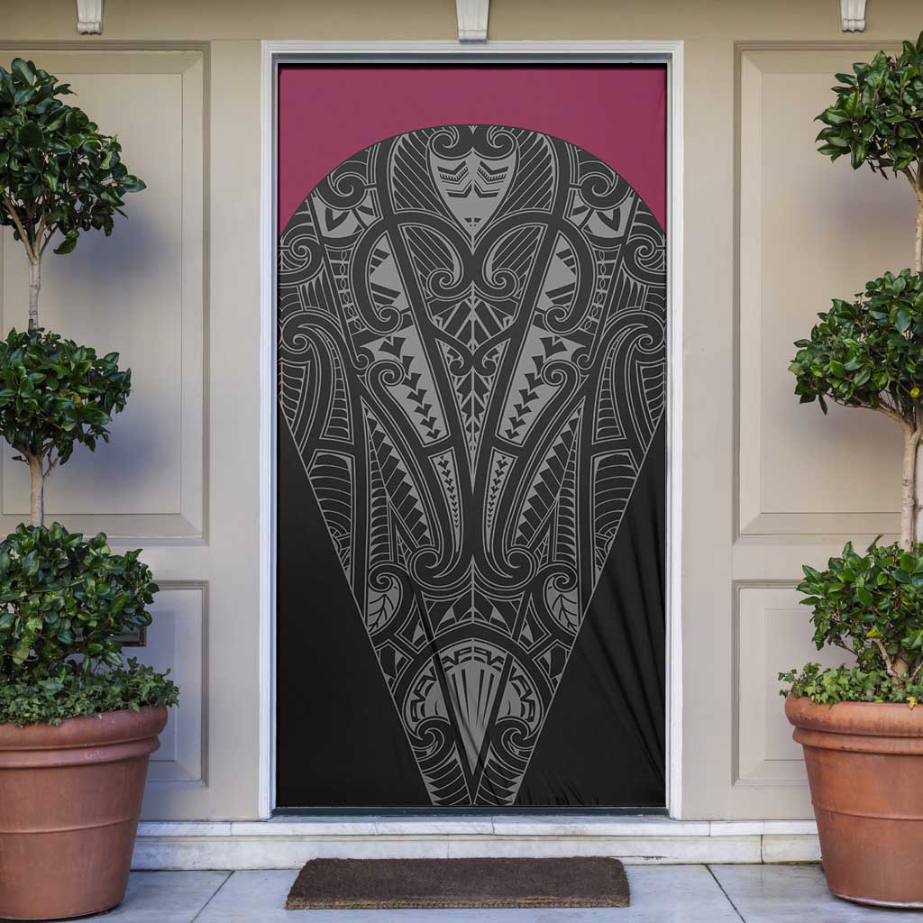Queensland Maori Rugby Nga Hau e Wha Door Cover Maroon Motif LT9 Maroon - Polynesian Pride