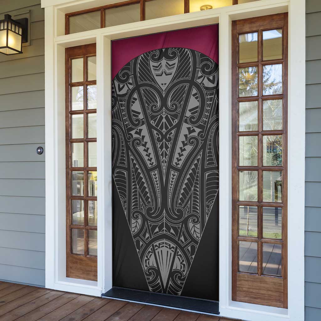 Queensland Maori Rugby Nga Hau e Wha Door Cover Maroon Motif LT9 - Polynesian Pride