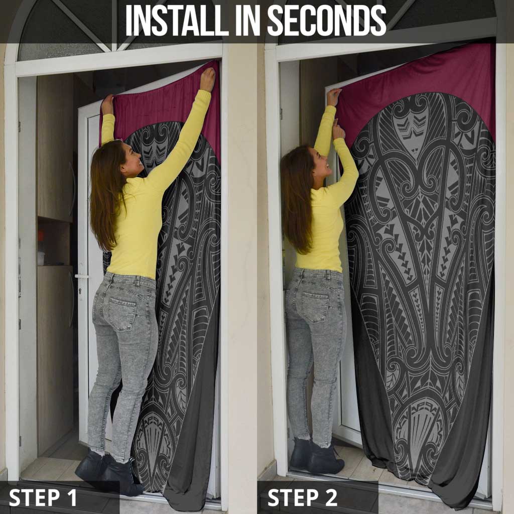 Queensland Maori Rugby Nga Hau e Wha Door Cover Maroon Motif LT9 - Polynesian Pride