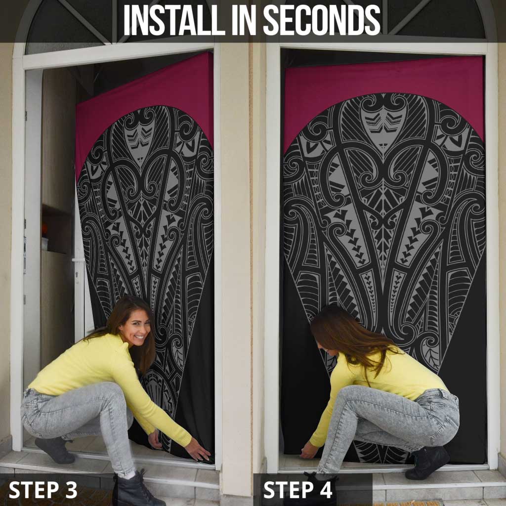 Queensland Maori Rugby Nga Hau e Wha Door Cover Maroon Motif LT9 - Polynesian Pride