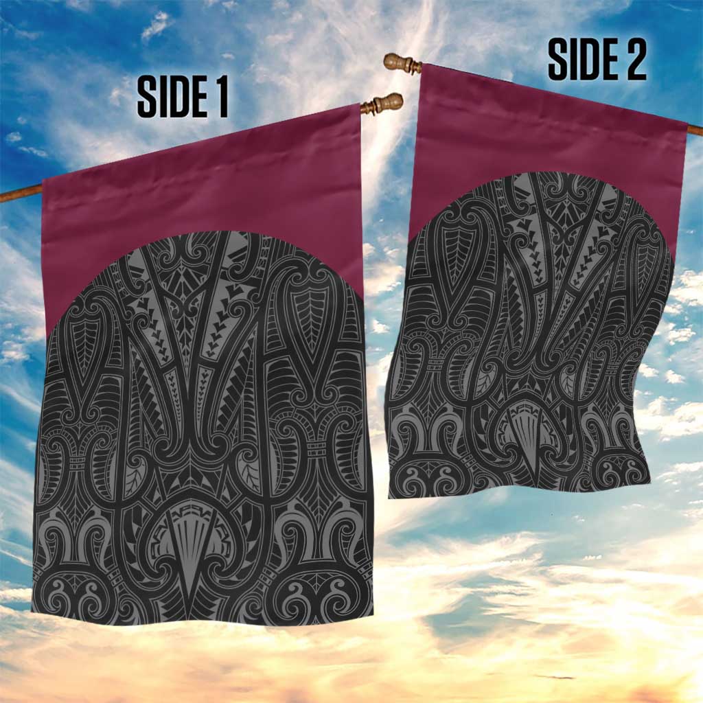 Queensland Maori Rugby Nga Hau e Wha Garden Flag Maroon Motif LT9 - Polynesian Pride