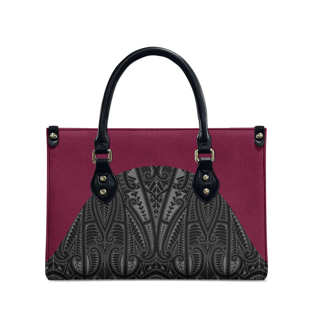 Queensland Maori Rugby Nga Hau e Wha Leather Bag Maroon Motif - Polynesian Pride