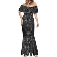 Queensland Maori Rugby Nga Hau e Wha Mermaid Dress Maroon Motif LT9 - Polynesian Pride