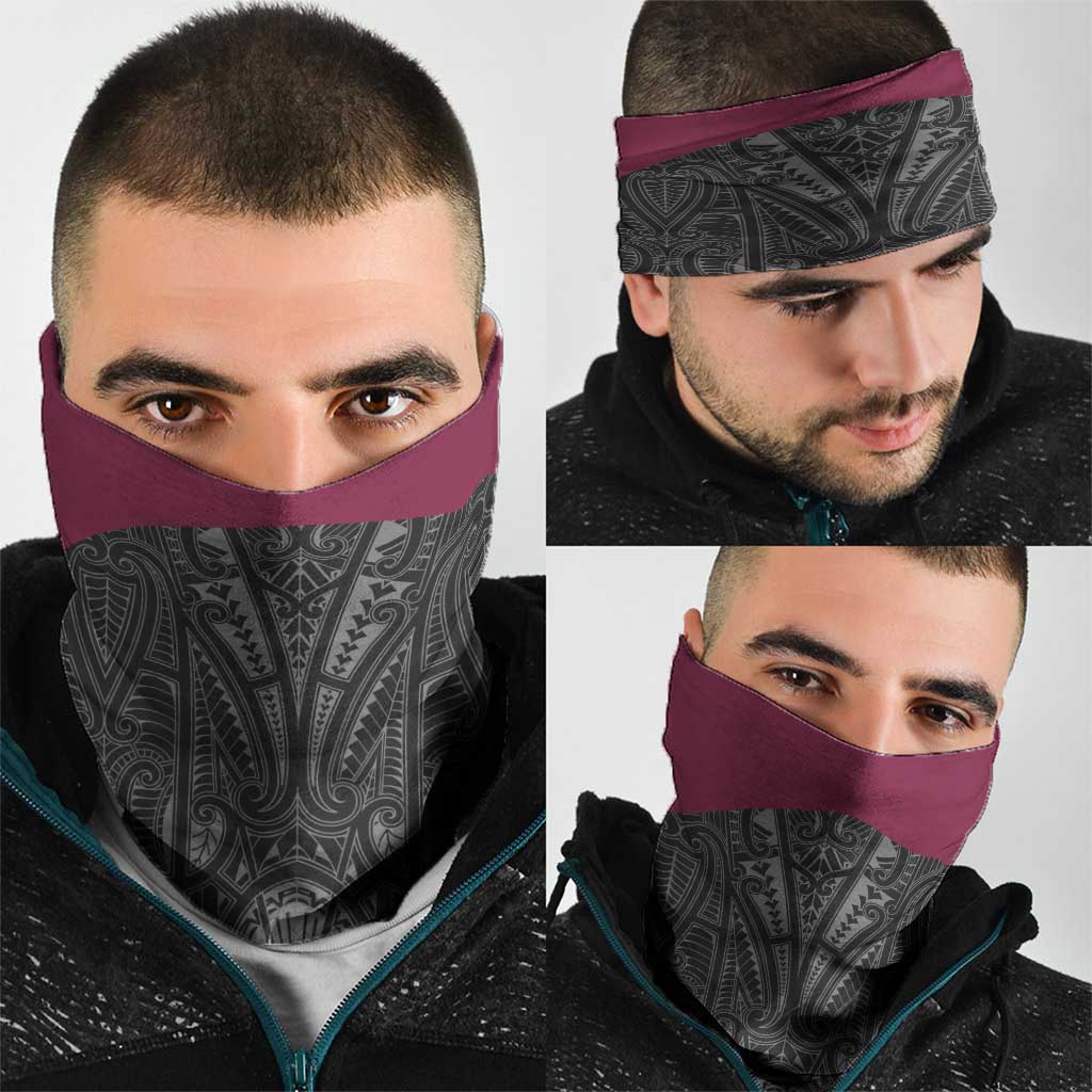 Queensland Maori Rugby Nga Hau e Wha Neck Gaiter Maroon Motif LT9 - Polynesian Pride