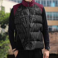 Queensland Maori Rugby Nga Hau e Wha Sleeveless Puffer Jacket Maroon Motif - Polynesian Pride