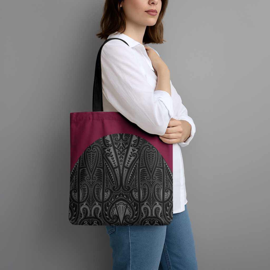 Queensland Maori Rugby Nga Hau e Wha Tote Bag Maroon Motif - Polynesian Pride